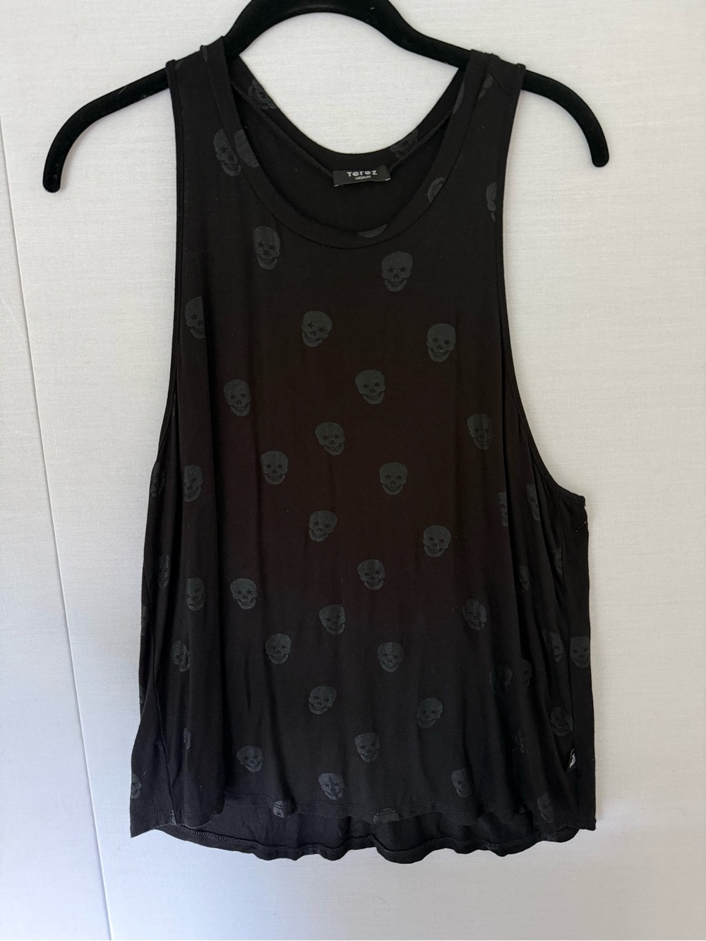 Terez Black Skull Racerback Tank